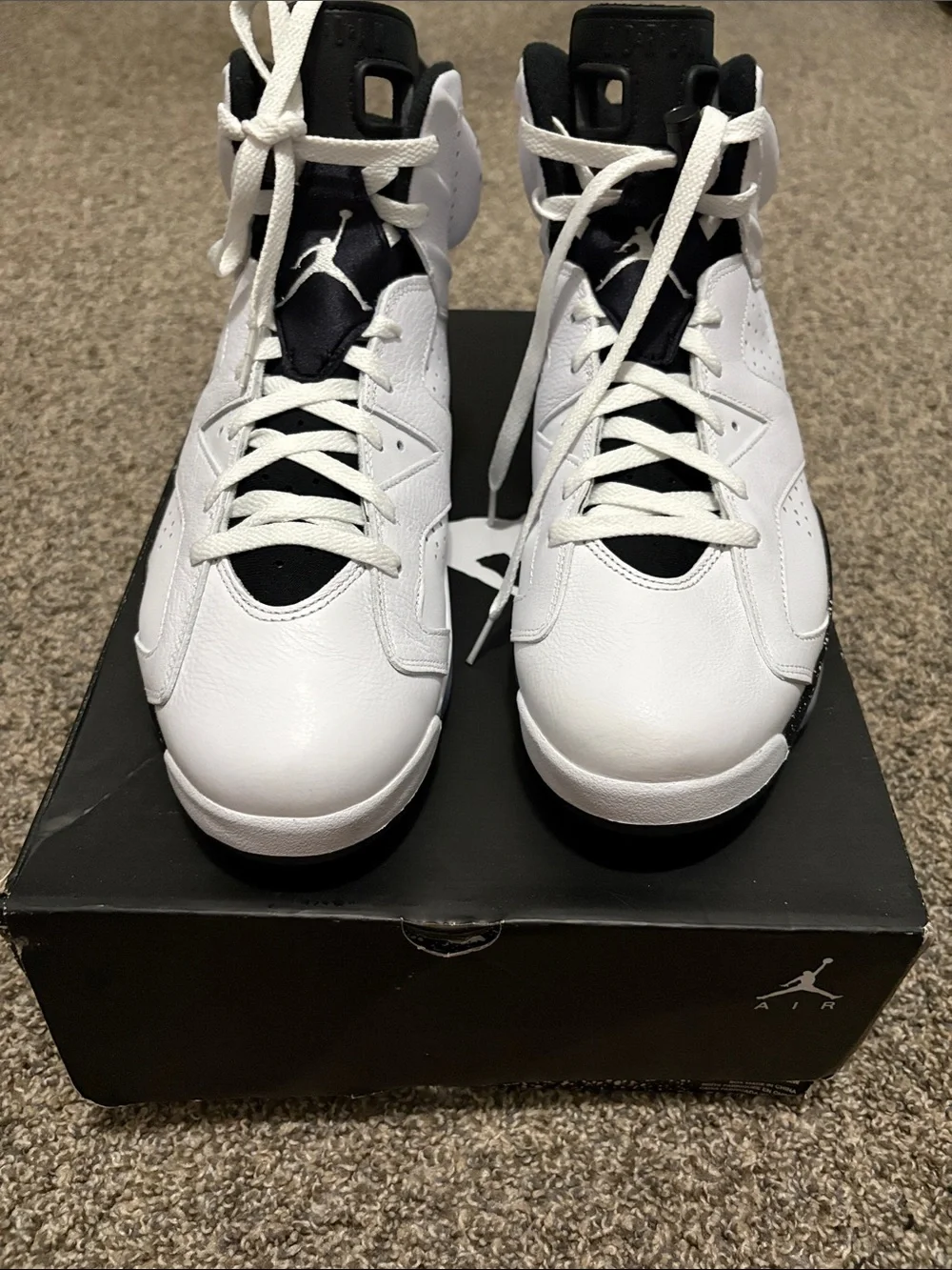 Jordan Retro High-Top Sneakers in White and Black